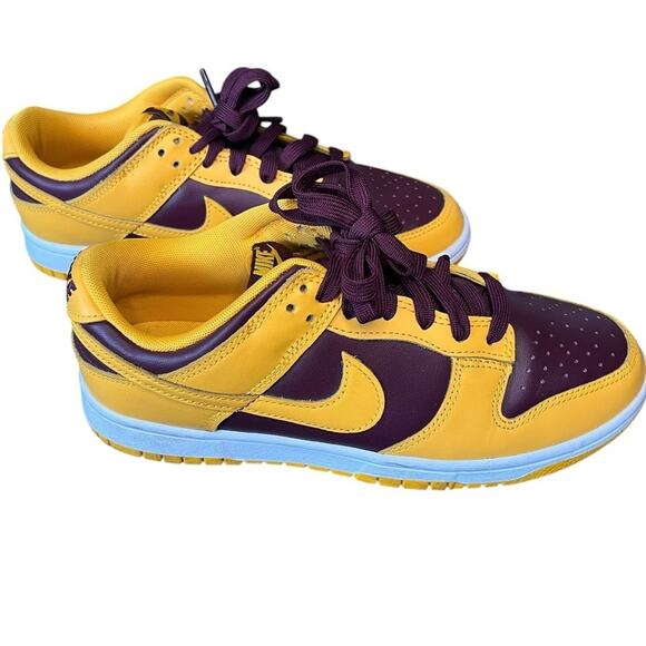 Nike Dunks- Yellow and Purple Athletic Shoes with Classic Silhouette! Go Devils! - Picture 1 of 7